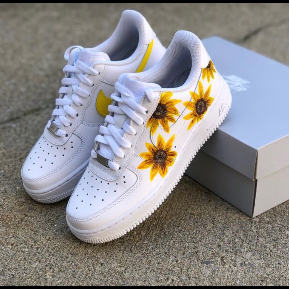 Nike Air Force 1s sunflower customs
